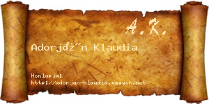 Adorján Klaudia névjegykártya