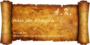 Adorján Klaudia névjegykártya