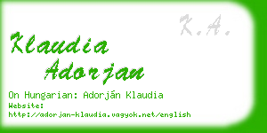 klaudia adorjan business card